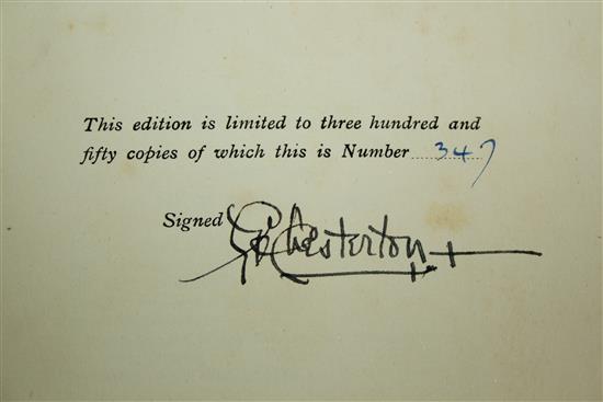 Chesterton (G. K.) - The Collected Poems, signed and numbered 347/350